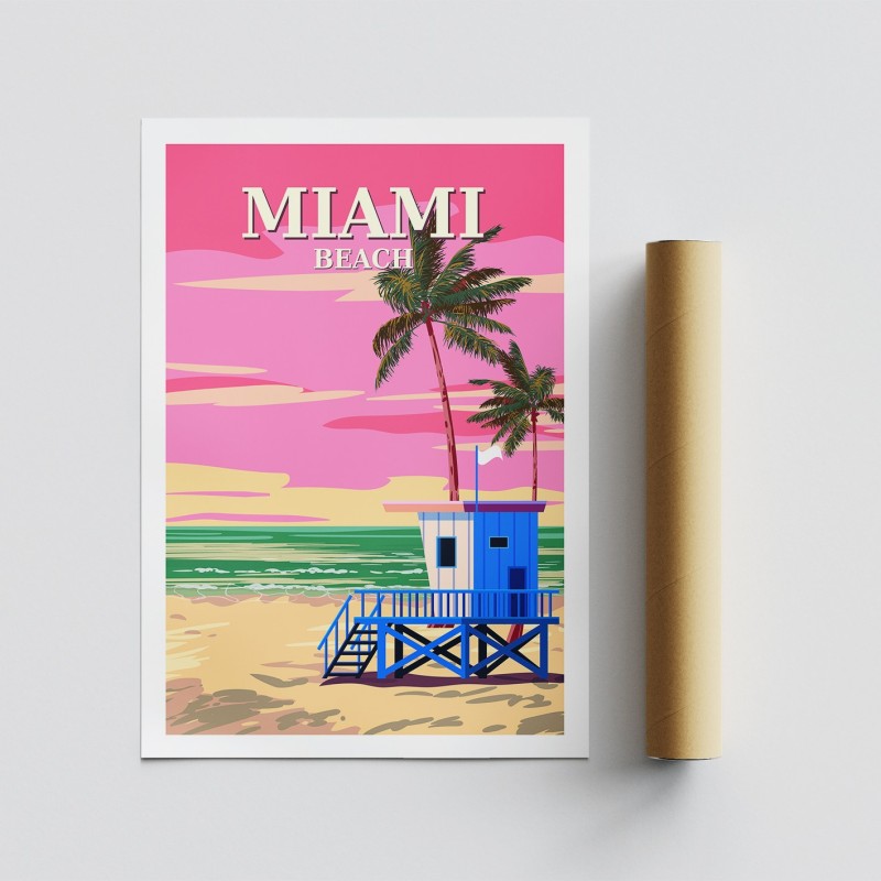 Poster A4 Miami - 2016 Multicolor