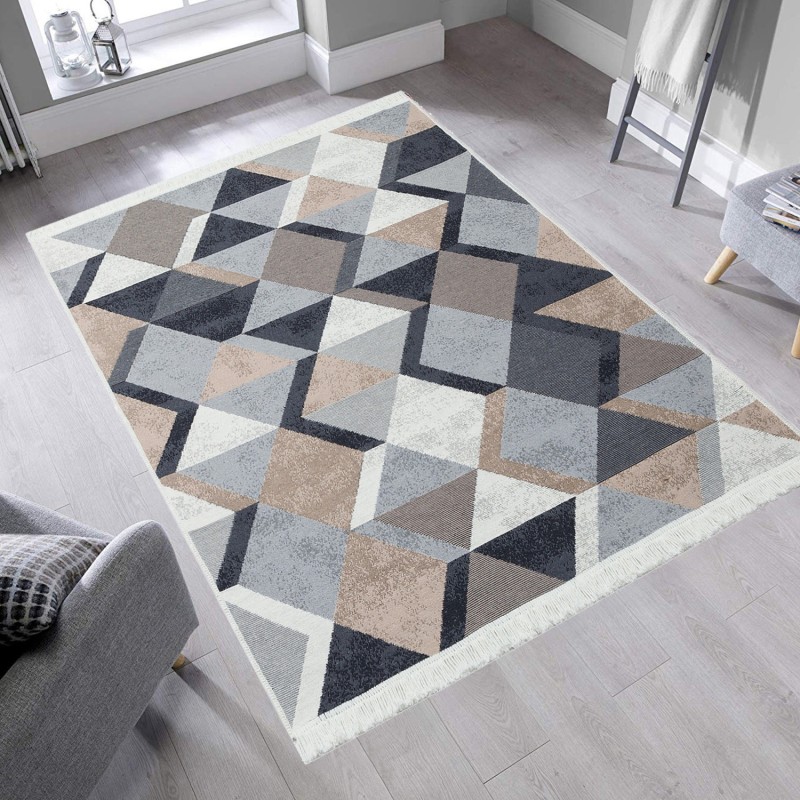 Rug (80 x 300) Ar 10 - Beige, Black Beige
Black
White