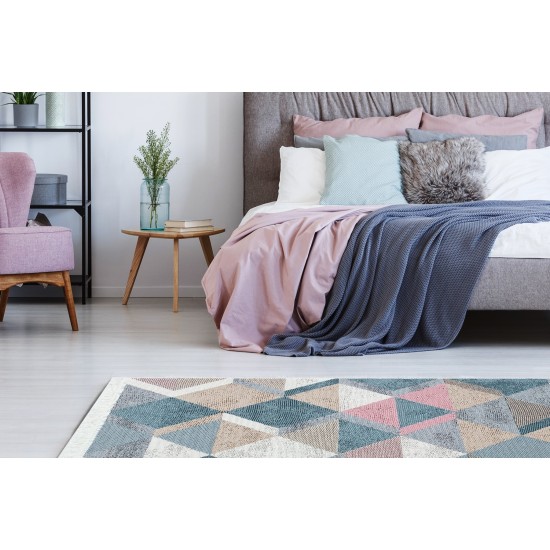 Rug (160 x 230) Ar 10 - Blue, Pink Blue
Pink
Beige
Grey