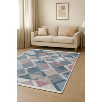 Rug (160 x 230) Ar 10 - Blue, Pink Blue
Pink
Beige
Grey
