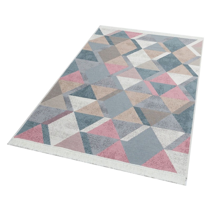 Rug (160 x 230) Ar 10 - Blue, Pink Blue
Pink
Beige
Grey