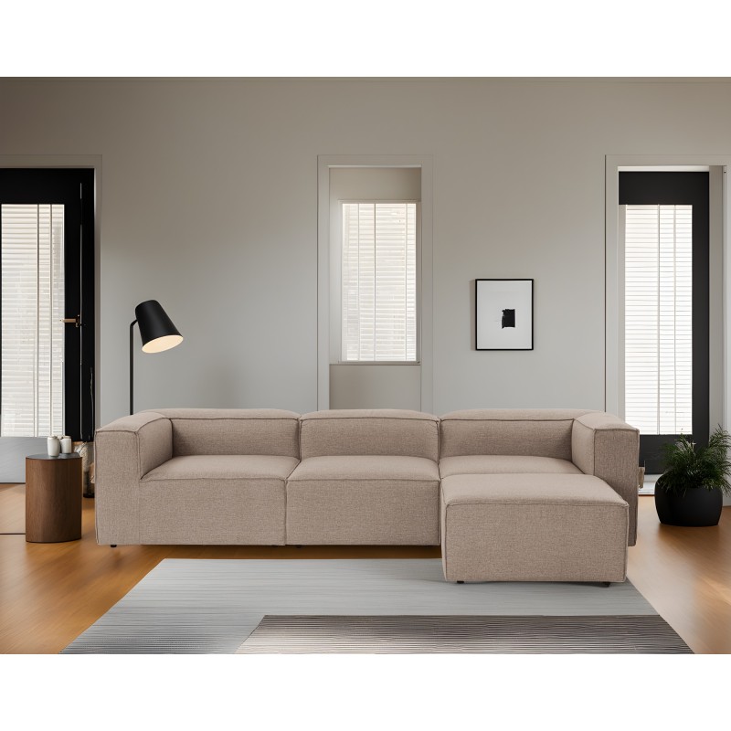 Γωνιακός Καναπές Fora 296x185x66εκ - Brown