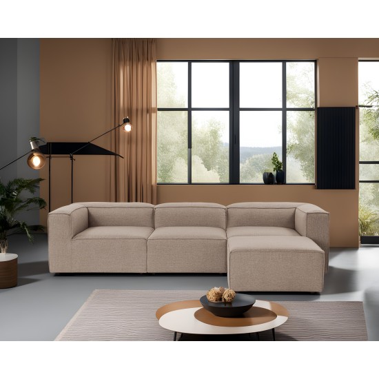 Γωνιακός Καναπές Fora 296x185x66εκ - Brown