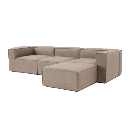 Γωνιακός Καναπές Fora 296x185x66εκ - Brown