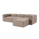 Γωνιακός Καναπές Fora 296x185x66εκ - Brown