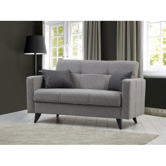 2-Seat Sofa-Bed Polya - Light Grey Light Grey Atelier del Sofa 2-Seat Sofa-Bed Polya - Light Grey Light Grey
