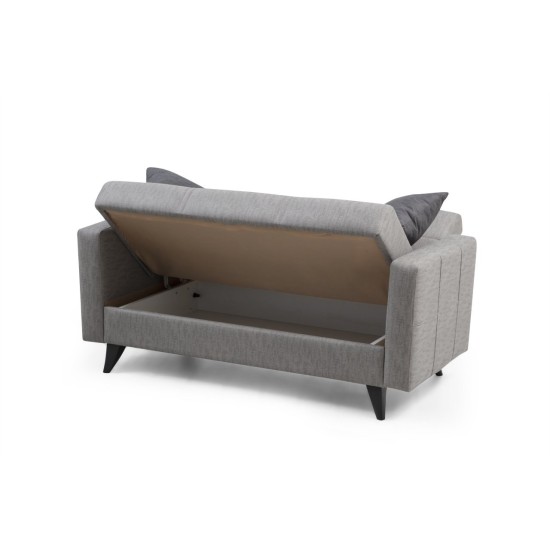 2-Seat Sofa-Bed Polya - Light Grey Light Grey Atelier del Sofa 2-Seat Sofa-Bed Polya - Light Grey Light Grey