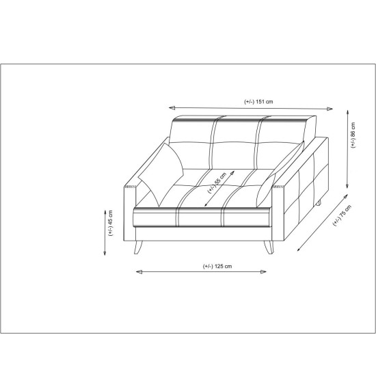 2-Seat Sofa-Bed Polya - Light Grey Light Grey Atelier del Sofa 2-Seat Sofa-Bed Polya - Light Grey Light Grey