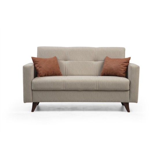 2-Seat Sofa-Bed Polya - Beige Beige Atelier del Sofa 2-Seat Sofa-Bed Polya - Beige Beige