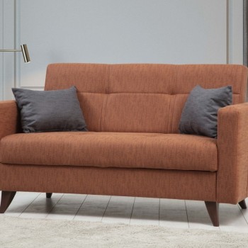 2-Seat Sofa-Bed Polya - Tile Red Tile Red