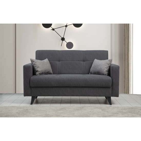 2-Seat Sofa-Bed Polya - Dark Grey Dark Grey Atelier del Sofa 2-Seat Sofa-Bed Polya - Dark Grey Dark Grey