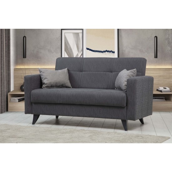 2-Seat Sofa-Bed Polya - Dark Grey Dark Grey Atelier del Sofa 2-Seat Sofa-Bed Polya - Dark Grey Dark Grey