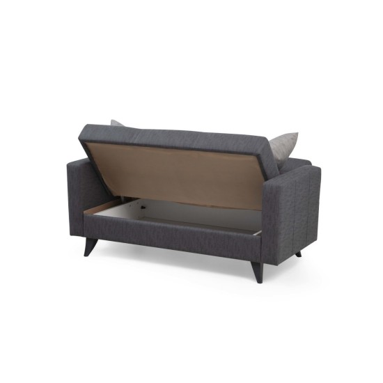 2-Seat Sofa-Bed Polya - Dark Grey Dark Grey Atelier del Sofa 2-Seat Sofa-Bed Polya - Dark Grey Dark Grey