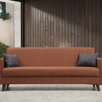 3-Seat Sofa-Bed Alkon - Tile Red Tile Red