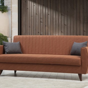 3-Seat Sofa-Bed Alkon - Tile Red Tile Red