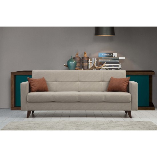 3-Seat Sofa-Bed Polya - Beige Beige Atelier del Sofa 3-Seat Sofa-Bed Polya - Beige Beige