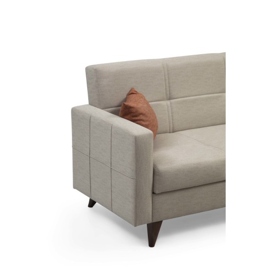 3-Seat Sofa-Bed Polya - Beige Beige Atelier del Sofa 3-Seat Sofa-Bed Polya - Beige Beige