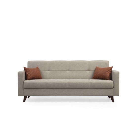 3-Seat Sofa-Bed Polya - Beige Beige Atelier del Sofa 3-Seat Sofa-Bed Polya - Beige Beige