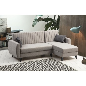 Corner Sofa-Bed Alkon - Light Grey Light Grey