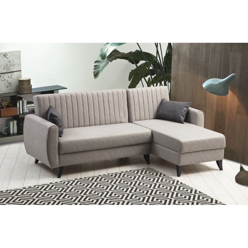 Corner Sofa-Bed Alkon - Light Grey Light Grey