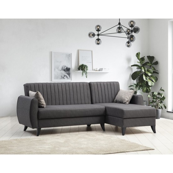 Corner Sofa-Bed Alkon - Dark Grey Dark Grey Corner Sofa-Bed Alkon - Dark Grey Dark Grey