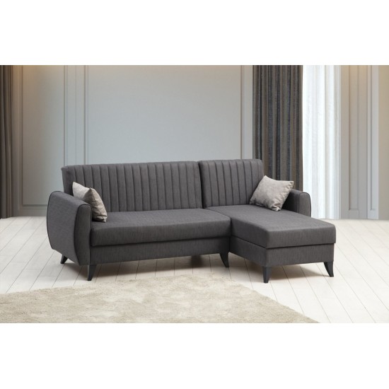 Corner Sofa-Bed Alkon - Dark Grey Dark Grey Corner Sofa-Bed Alkon - Dark Grey Dark Grey