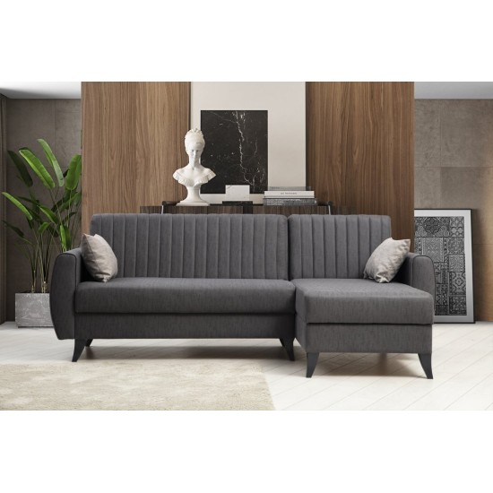 Corner Sofa-Bed Alkon - Dark Grey Dark Grey Corner Sofa-Bed Alkon - Dark Grey Dark Grey