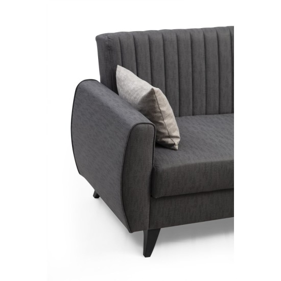 Corner Sofa-Bed Alkon - Dark Grey Dark Grey Corner Sofa-Bed Alkon - Dark Grey Dark Grey