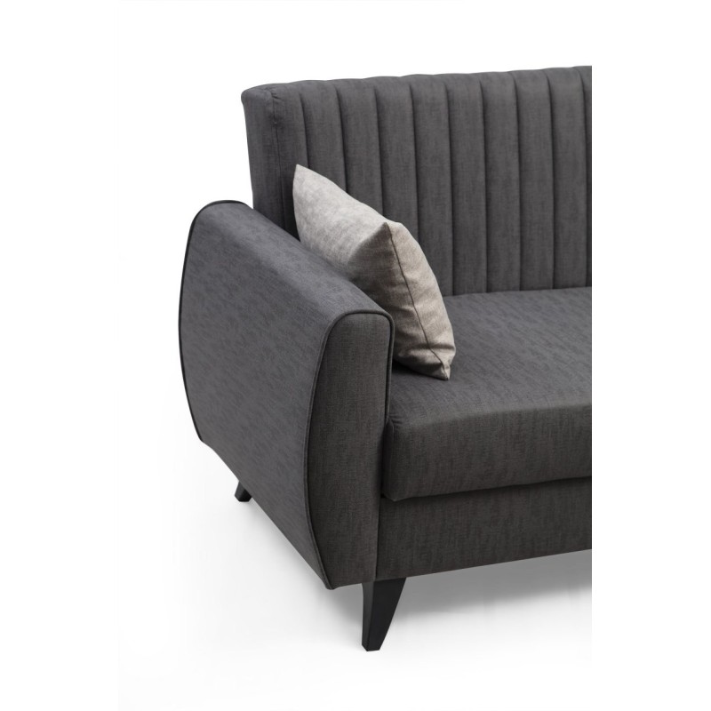 Corner Sofa-Bed Alkon - Dark Grey Dark Grey