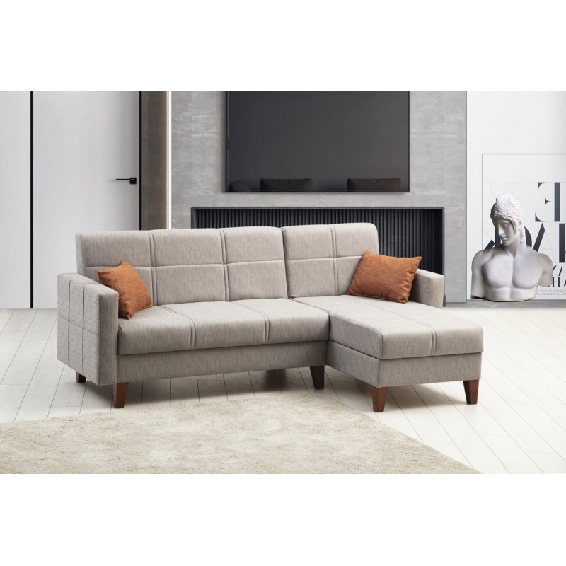 Corner Sofa-Bed Polya - Light Grey Light Grey