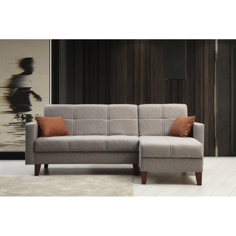 Corner Sofa-Bed Polya - Light Grey Light Grey