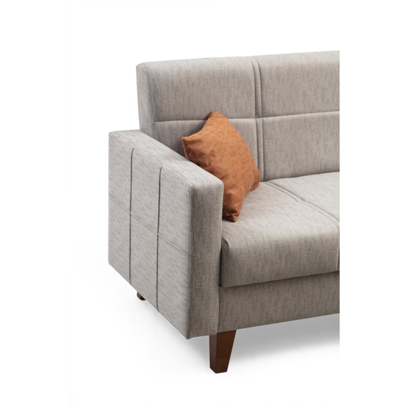 Corner Sofa-Bed Polya - Light Grey Light Grey