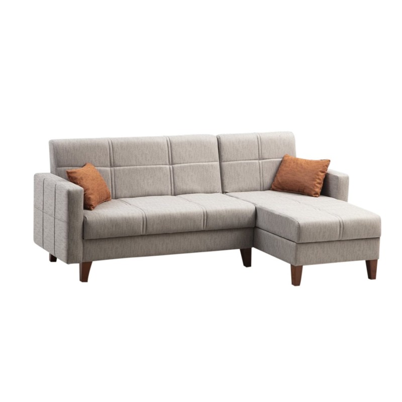 Corner Sofa-Bed Polya - Light Grey Light Grey
