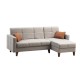 Corner Sofa-Bed Polya - Light Grey Light Grey