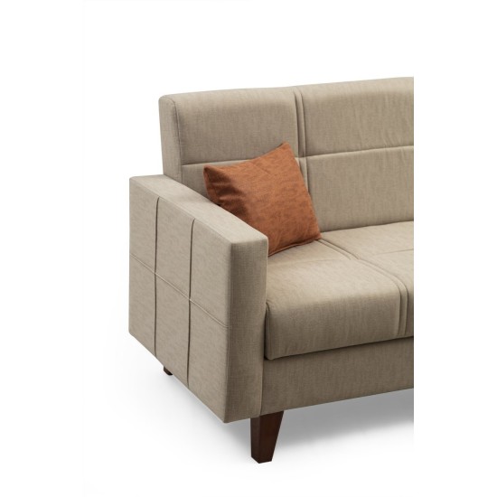 Corner Sofa-Bed Polya - Beige Beige Corner Sofa-Bed Polya - Beige Beige