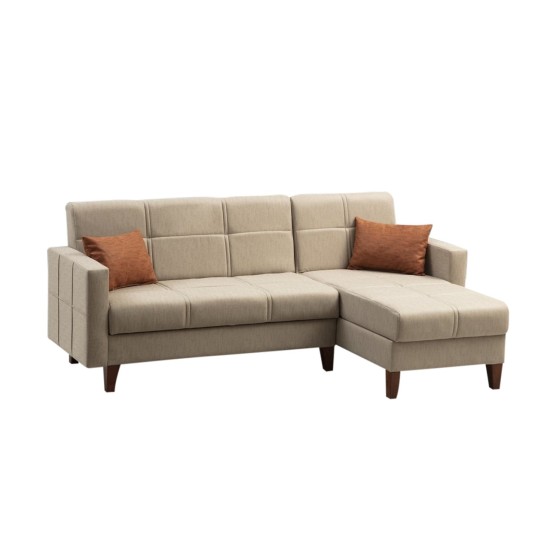 Corner Sofa-Bed Polya - Beige Beige Corner Sofa-Bed Polya - Beige Beige