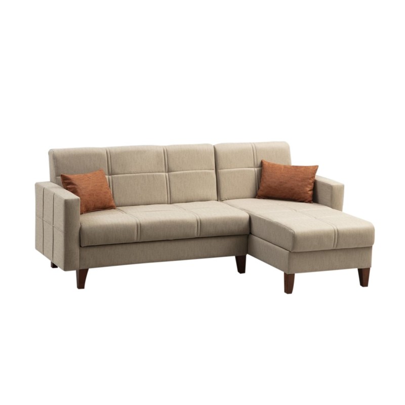 Corner Sofa-Bed Polya - Beige Beige