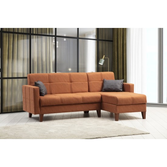 Corner Sofa-Bed Polya - Tile Red Tile Red Corner Sofa-Bed Polya - Tile Red Tile Red