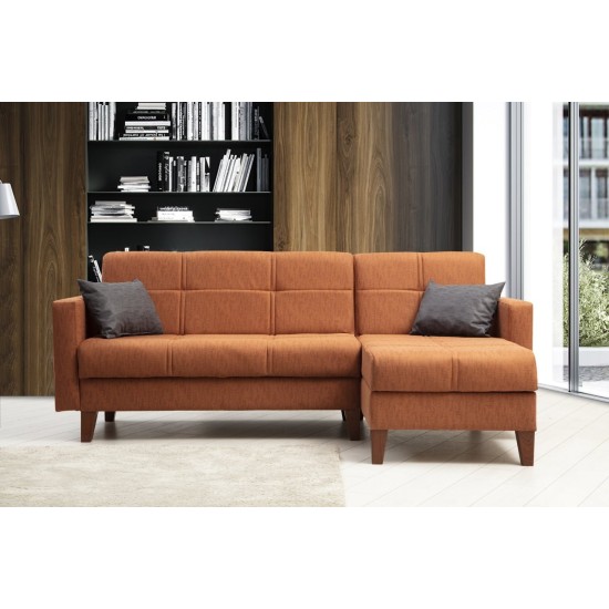Corner Sofa-Bed Polya - Tile Red Tile Red Corner Sofa-Bed Polya - Tile Red Tile Red