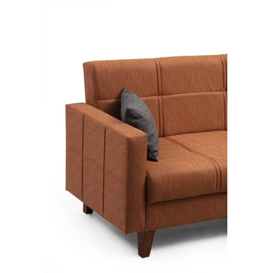 Corner Sofa-Bed Polya - Tile Red Tile Red Corner Sofa-Bed Polya - Tile Red Tile Red