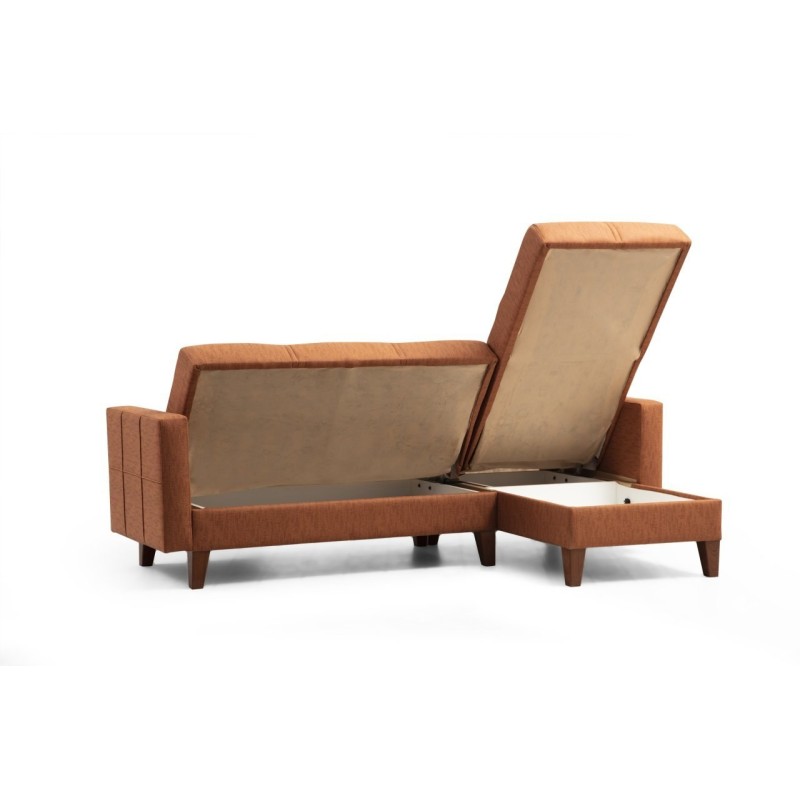 Corner Sofa-Bed Polya - Tile Red Tile Red