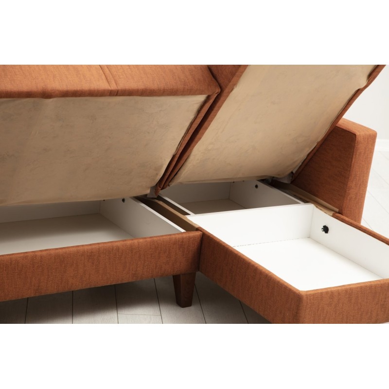 Corner Sofa-Bed Polya - Tile Red Tile Red