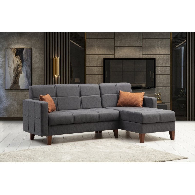 Corner Sofa-Bed Polya - Dark Grey Dark Grey