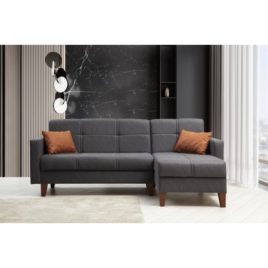 Corner Sofa-Bed Polya - Dark Grey Dark Grey Corner Sofa-Bed Polya - Dark Grey Dark Grey