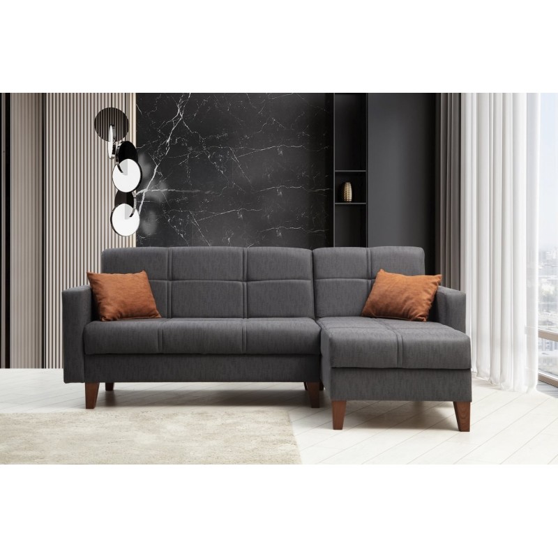 Corner Sofa-Bed Polya - Dark Grey Dark Grey