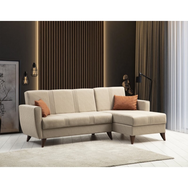 Corner Sofa-Bed Zaden - Beige Beige