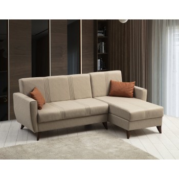 Corner Sofa-Bed Zaden - Beige Beige