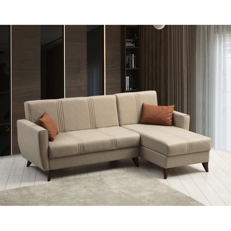 Corner Sofa-Bed Zaden - Beige Beige