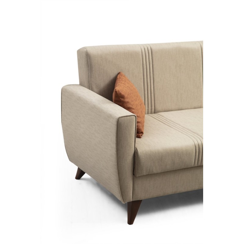 Corner Sofa-Bed Zaden - Beige Beige