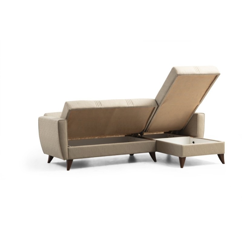Corner Sofa-Bed Zaden - Beige Beige